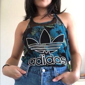 Adidas floral racerback tank